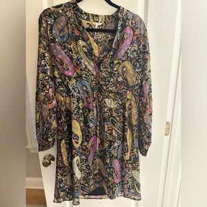 ESQUALO Multicolor Paisley Long Sleeve Dress